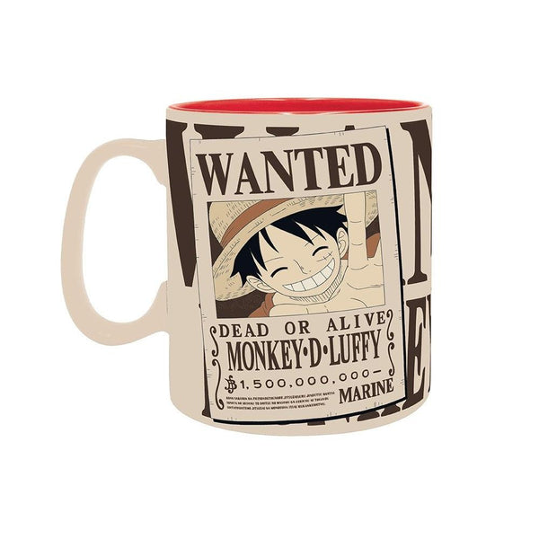 ספל לופי מבוקש וואן פיס 460 מ"ל | Luffy And Wanted One Piece Mug | ספלים וכוסות | פלאנט איקס | Planet X