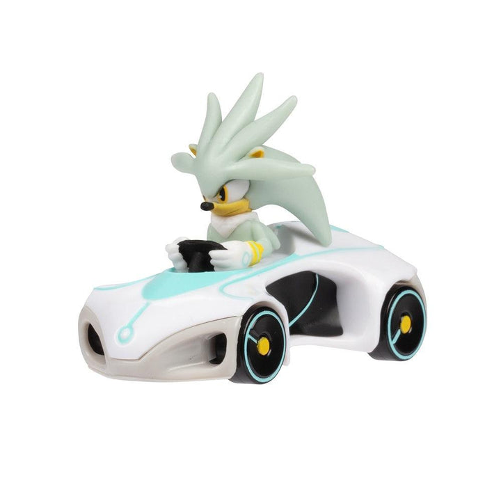 מכונית מירוץ סילבר לייטרון סוניק הקיפוד | Silver Lightron Sonic The Hedgehog 1:64 | דמויות וגיבורים | פלאנט איקס | Planet X