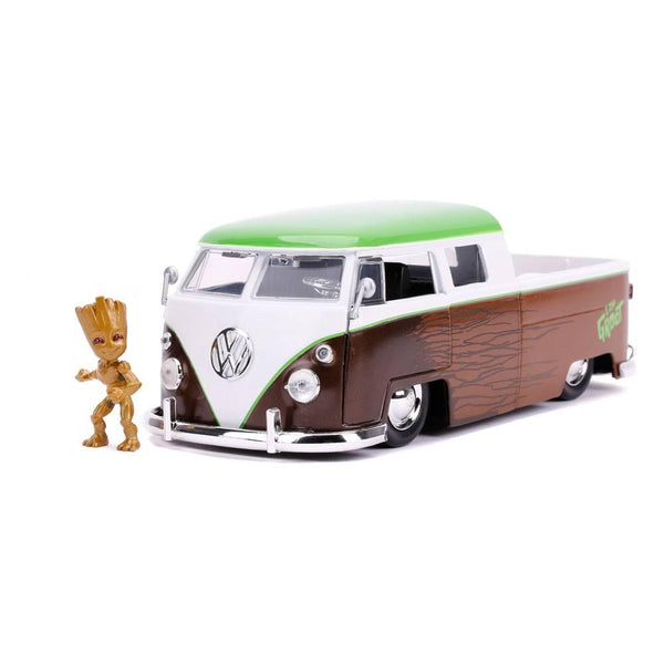 פולקסווגן פיק אפ 1963 ודמות גרוט | Volkswagen Bus Pickup 1963 And Groot 1:24 | רכבים | פלאנט איקס | Planet X