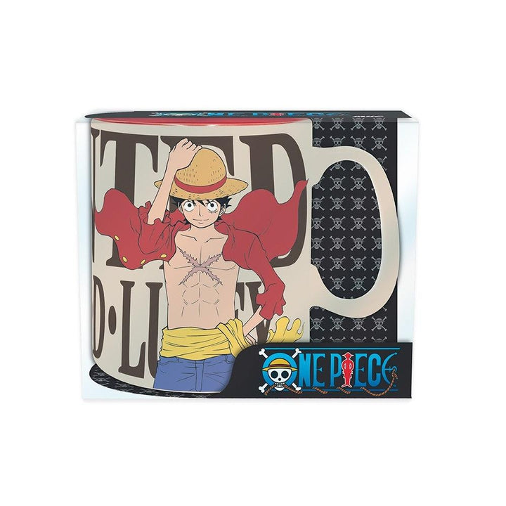 ספל לופי מבוקש וואן פיס 460 מ"ל | Luffy And Wanted One Piece Mug | ספלים וכוסות | פלאנט איקס | Planet X