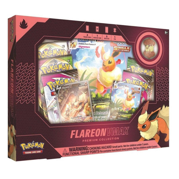 מארז קלפי פוקימון פרימיום פלראון וי-מקס | Pokemon Flareon VMAX Premium Collection | קלפים | פלאנט איקס | Planet X